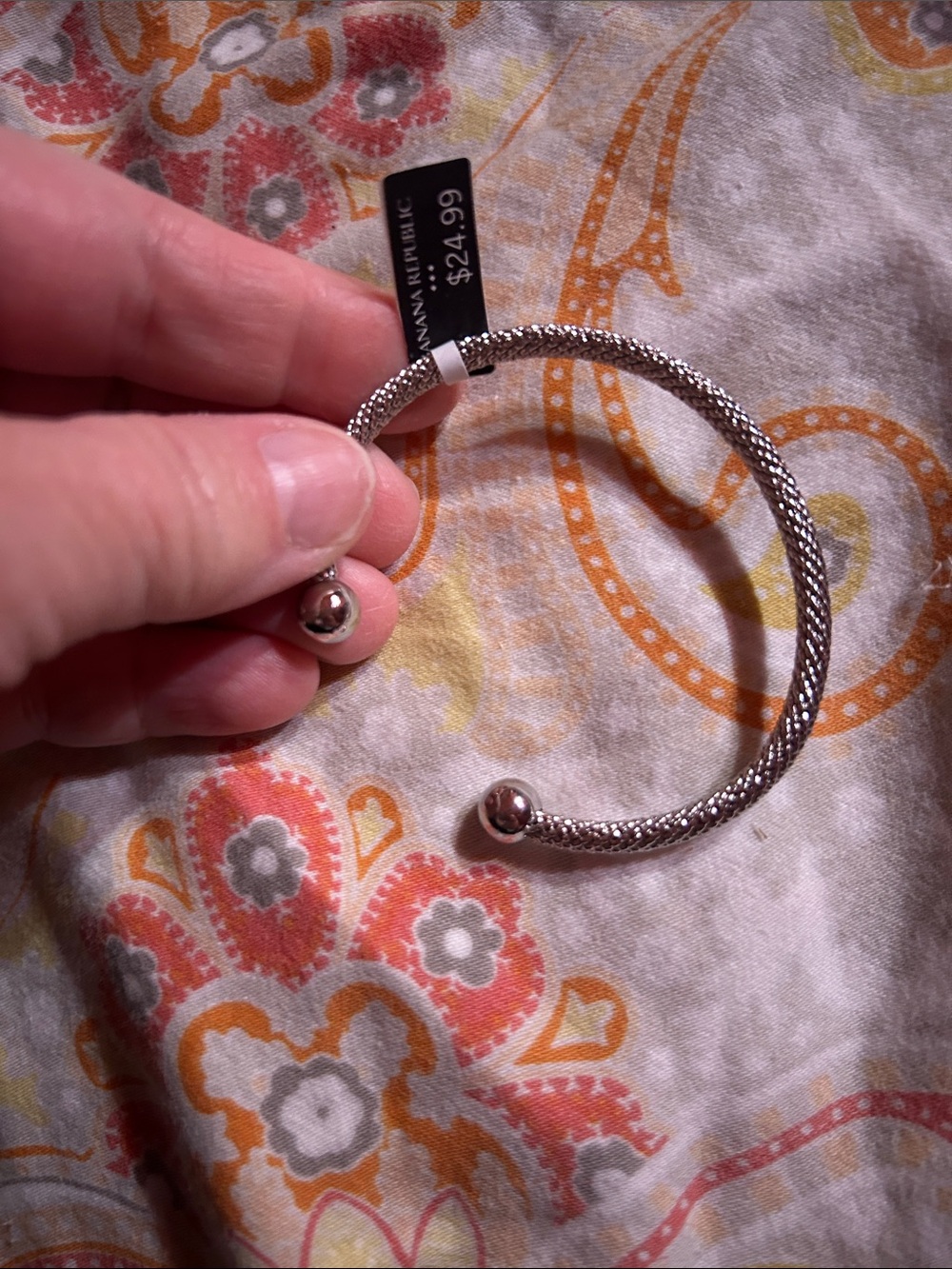 Banana Republic Silver-Tone Woven Open Cuff Bracelet